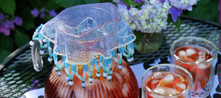 Alfresco Dining Beaded Cover on Iced Tea Pitcher @FanningSparks