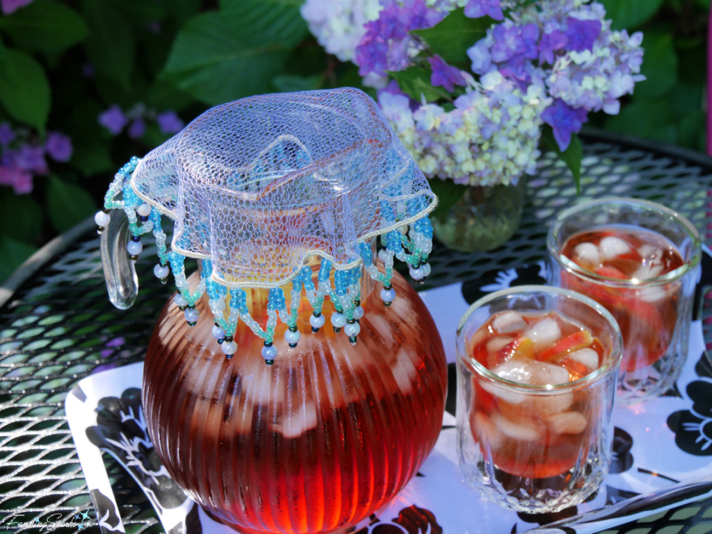 Alfresco Dining Beaded Cover on Iced Tea Pitcher   @FanningSparks