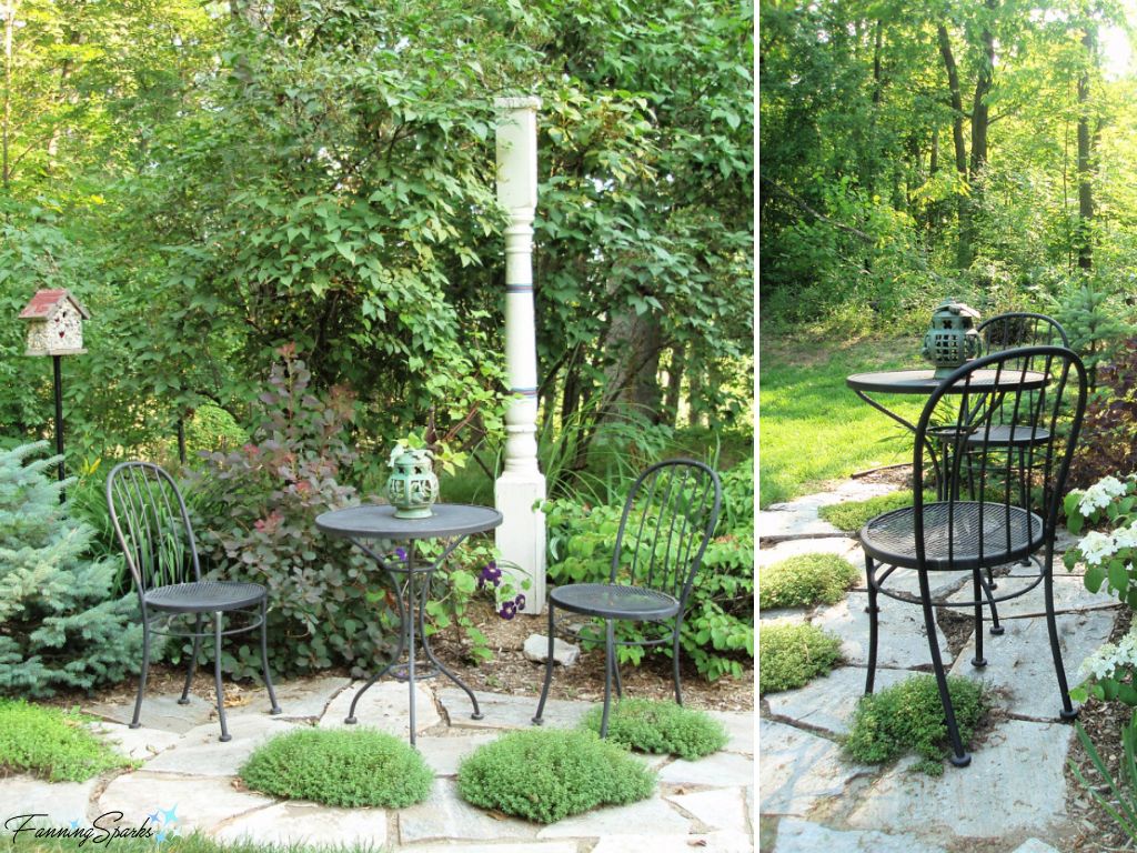 Bistro Seating in Our Garden in Michigan USA   @FanningSparks