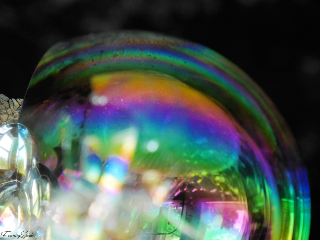 Striped Iridescent Bubble Staged with Black Background   @FanningSparks