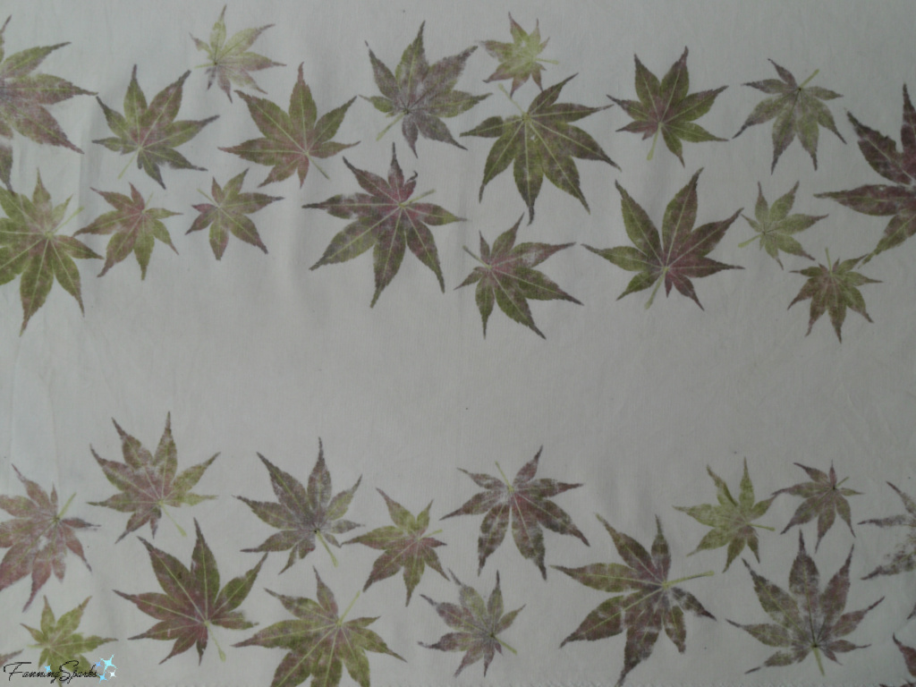 Hammered Japanese Maple Leaves on Cotton Fabric   @FanningSparks