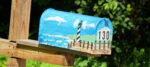Hand-Painted Beach Themed Mailbox in Maine fea @FanningSparks