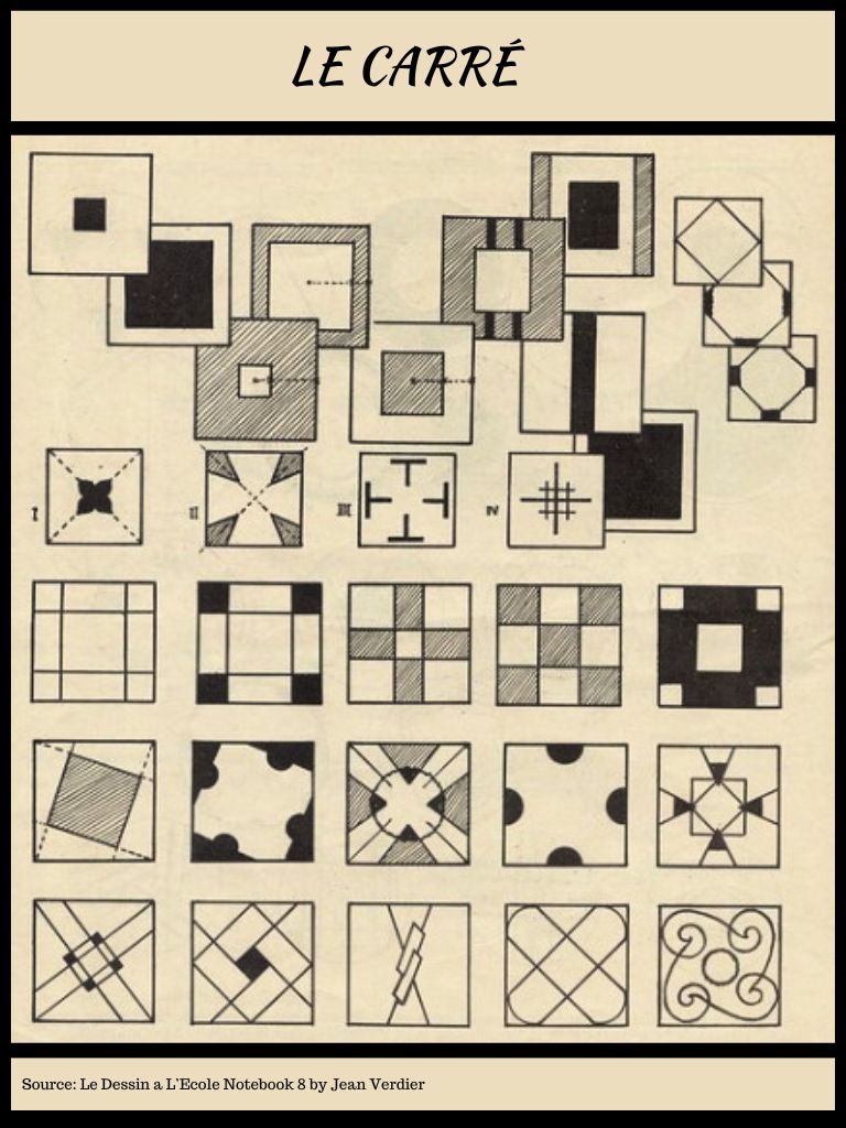 Le Carre from Le Dessin L’Ecole Notebook by Jean Verdier   @FanningSparks