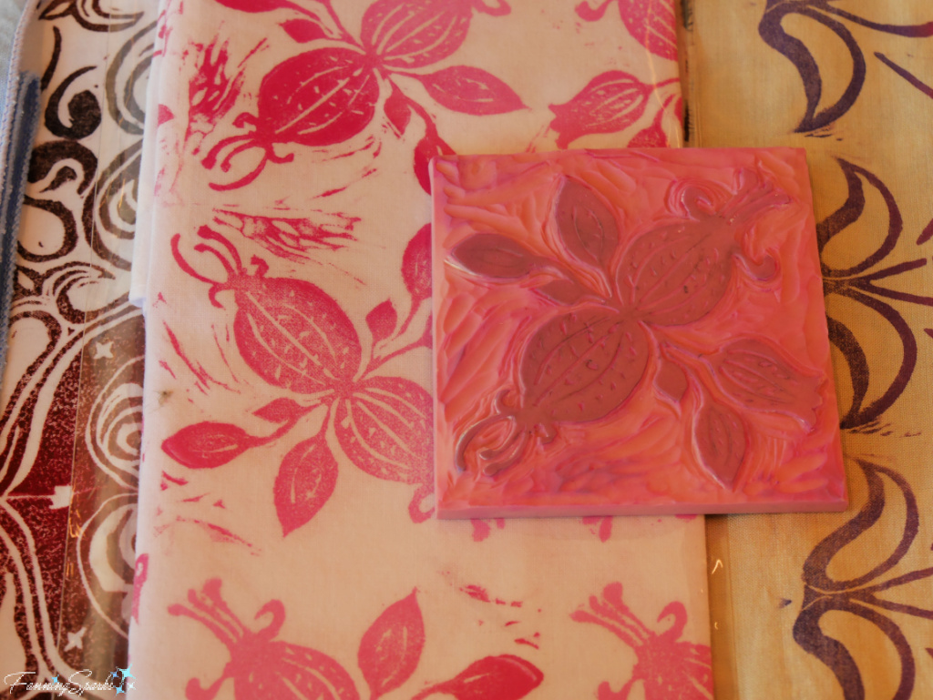 Andrea Emmons Carved Block with Printed Fabric 2   @FanningSparks