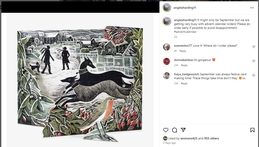 Angela Harding - Whippet Wonderland from Instagram