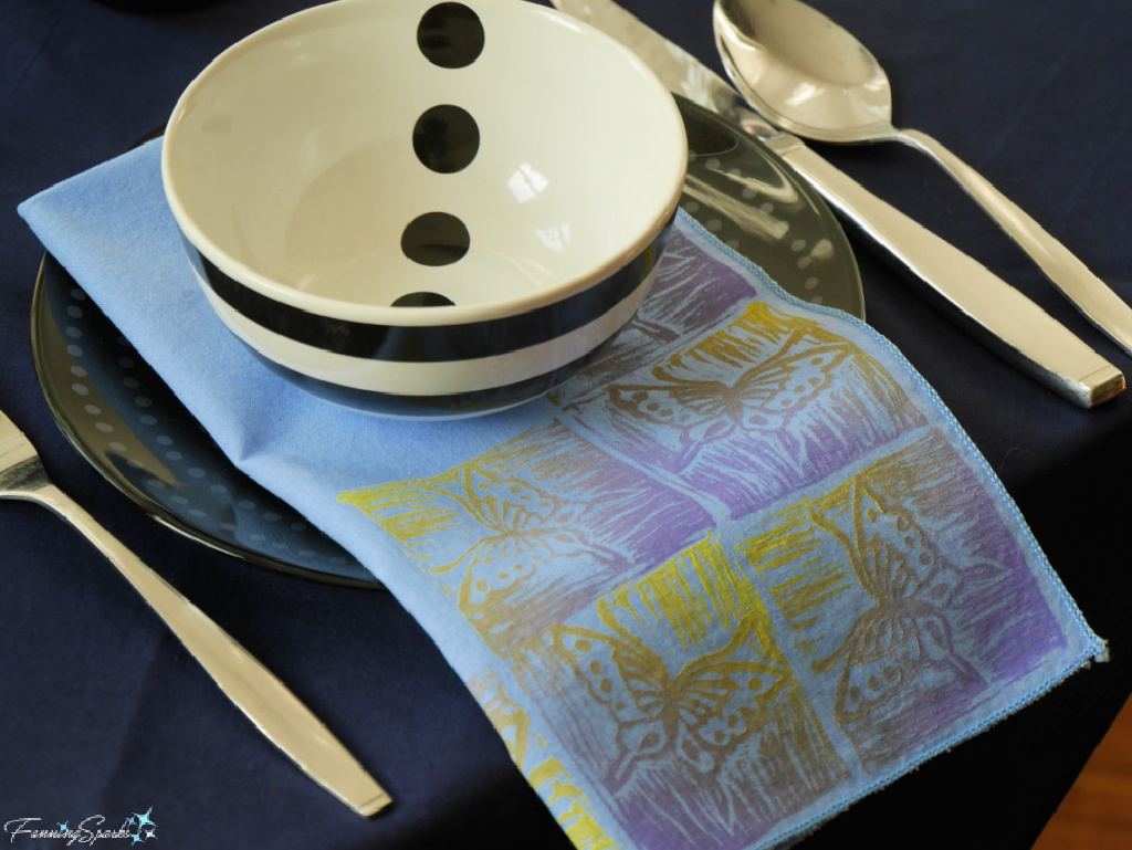 Butterfly Printed Napkin at Table Setting   @FanningSparks