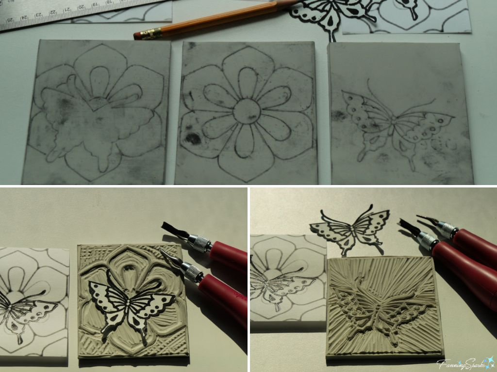 Butterfly on Interlocking Flower Motif Blocks 3   @FanningSparks