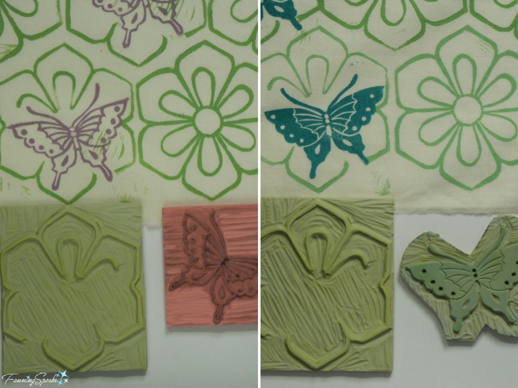 Outlined and Solid Butterfly on Interlocking Flower Motif   @FanningSparks