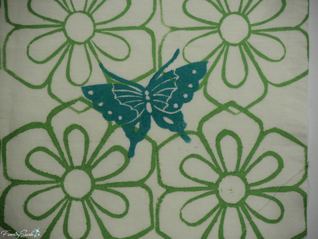 Overprinted Butterfly on Interlocking Flower Motif   @FanningSparks