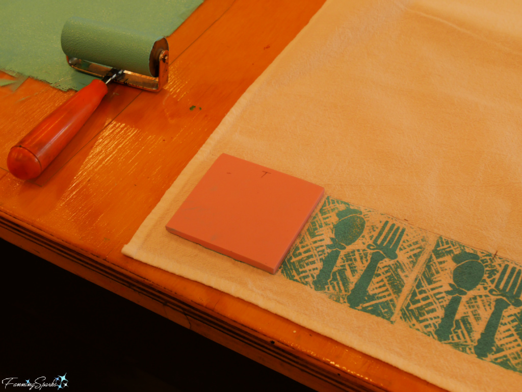 Printing my Dressed Spoon and Fork Carved Block   @FanningSparks