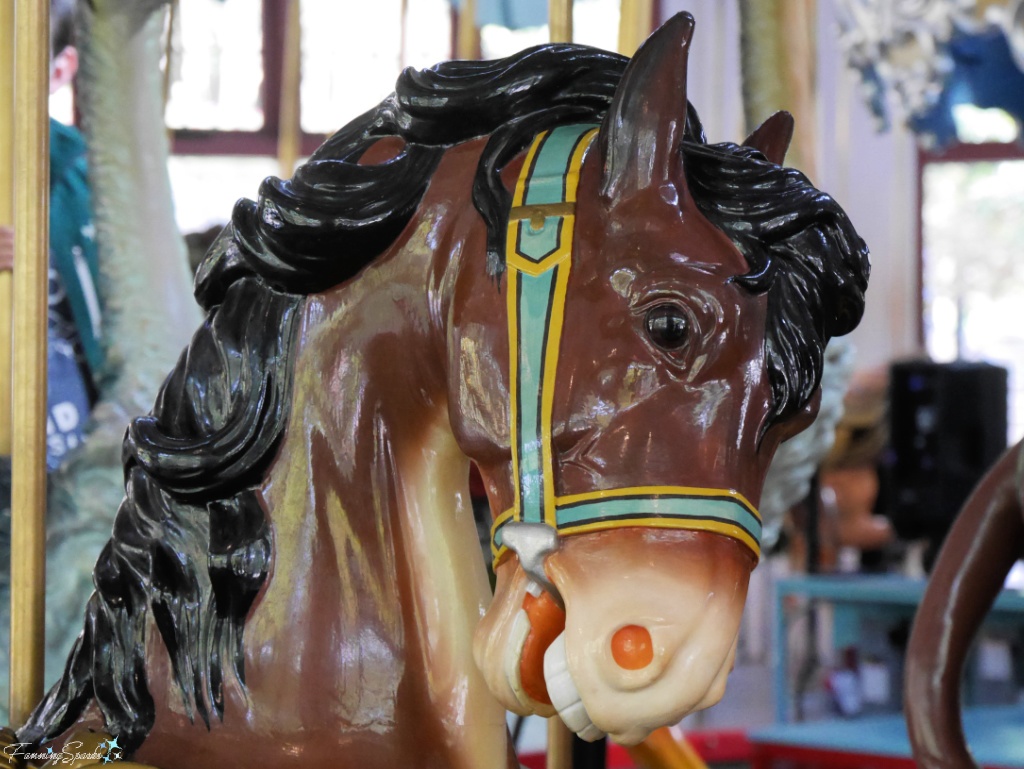 Brown Horse Closeup on Pullen Park Carousel in Raleigh NC   @FanningSparks