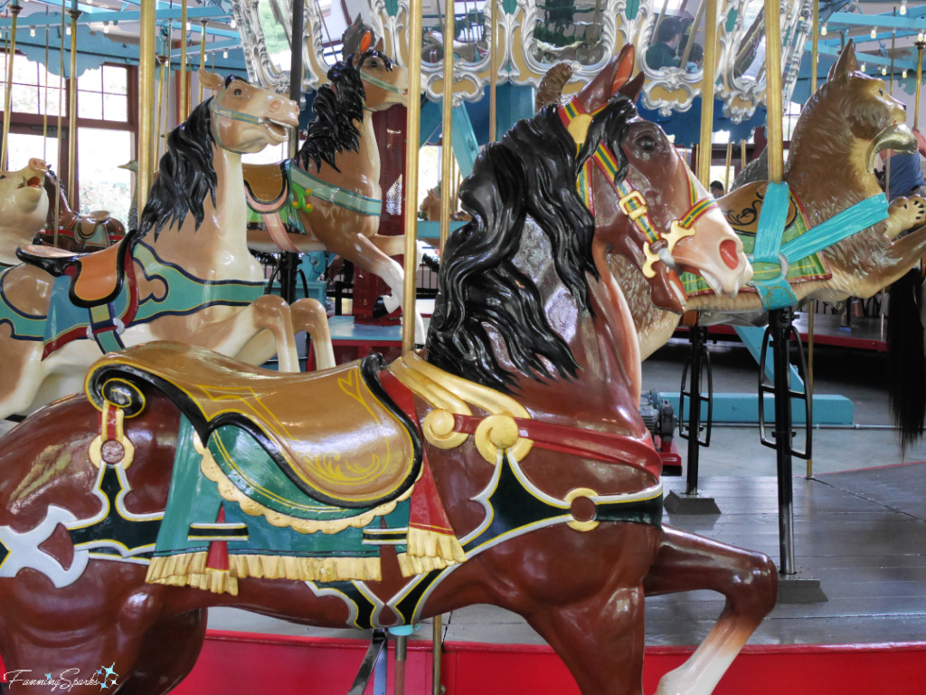 Brown Stander Horse on Pullen Park Carousel in Raleigh NC   @FanningSparks