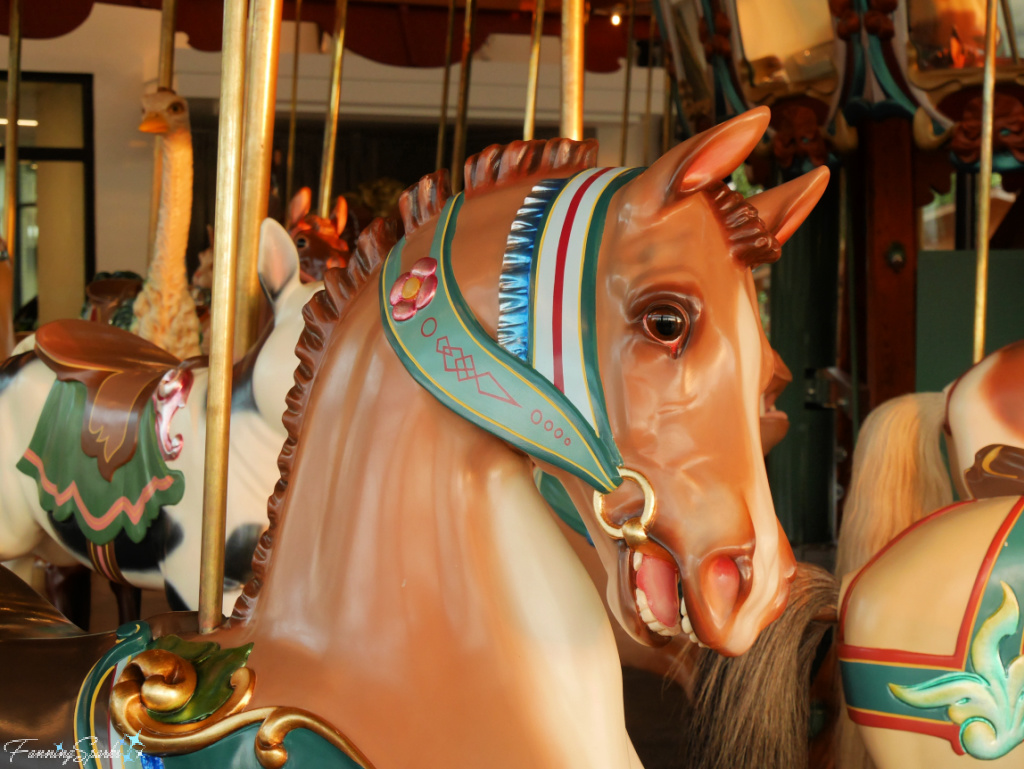 Buff Horse Closeup on Burlington Park Carousel in Burlington NC   @FanningSparks