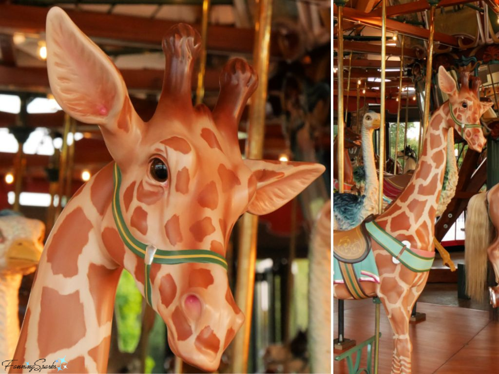 Giraffe on Burlington Park Carousel in Burlington NC   @FanningSparks