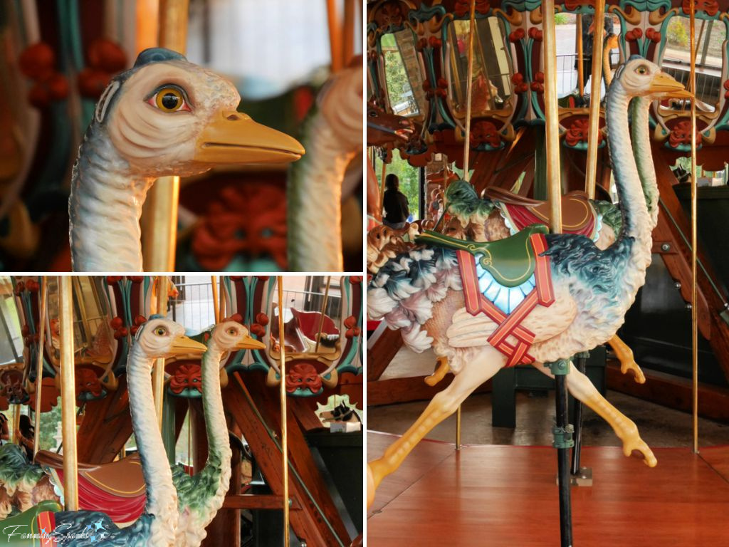 Ostriches on Burlington Park Carousel in Burlington NC   @FanningSparks