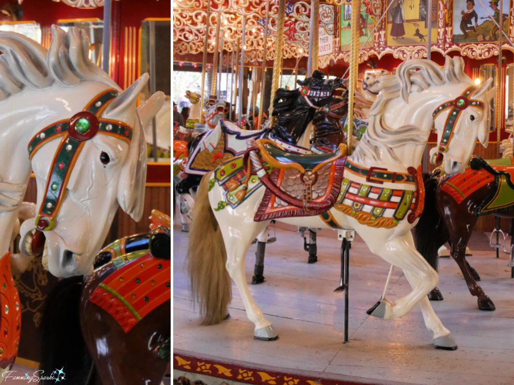 White Horse with Flying Mane on Grand Carousel in Elysburg PA   @FanningSparks