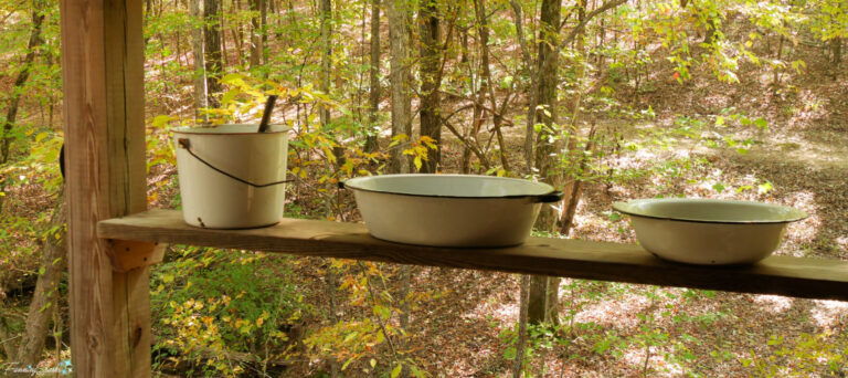 Basins on Creek Cabin Front Porch at Stepback in Eatonton Georgia @FanningSparks