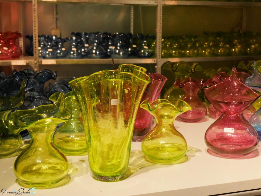 Colored Glassware in Museum of Glass Art Shop in Lauscha Germany   @FanningSparks