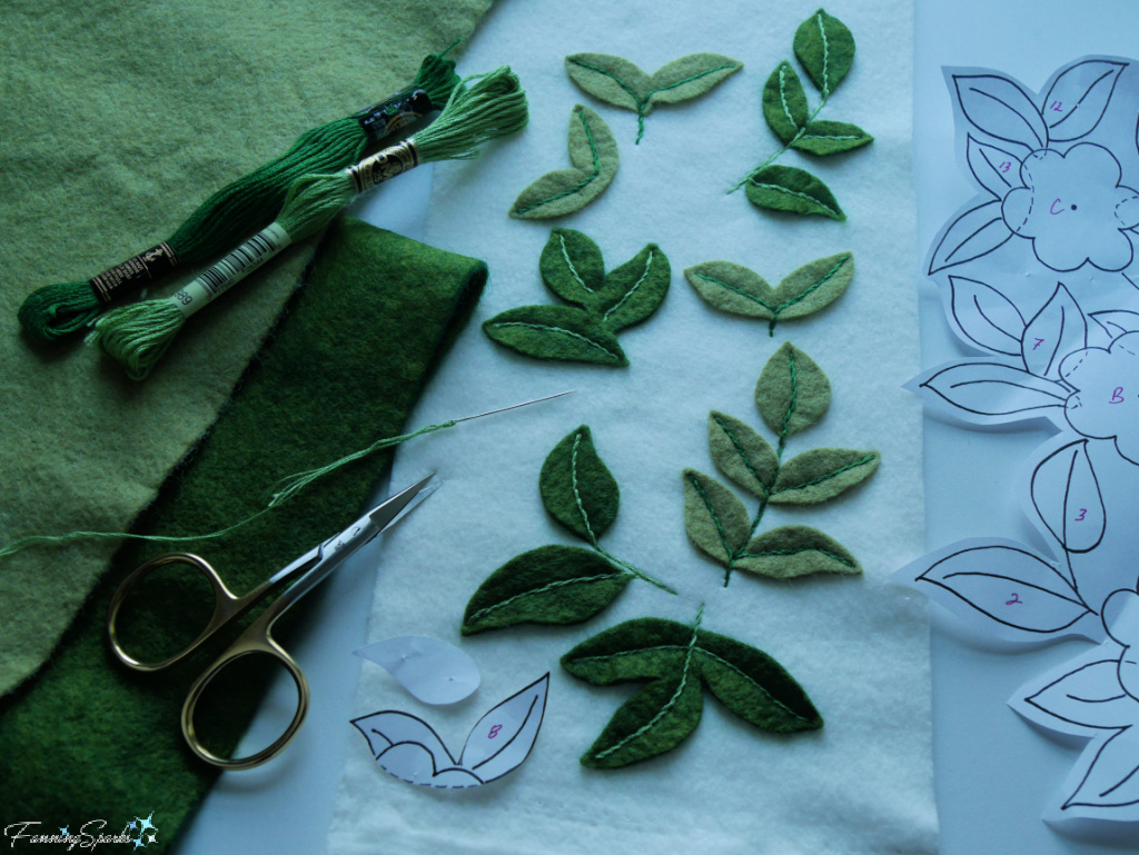 Leaves and Flowers Applique in Progress @FanningSparks