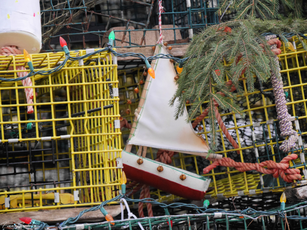 Sailboat Decoration on St Andrews Lobster Trap Christmas Tree   @FanningSparks