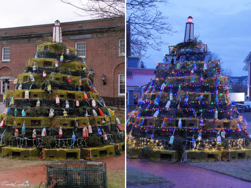 St Andrews Lobster Trap Christmas Tree Day and Night   @FanningSparks