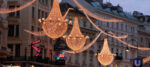 Chandelier Christmas Lights Near St. Stephen's Square in Vienna Austria @FanningSparks