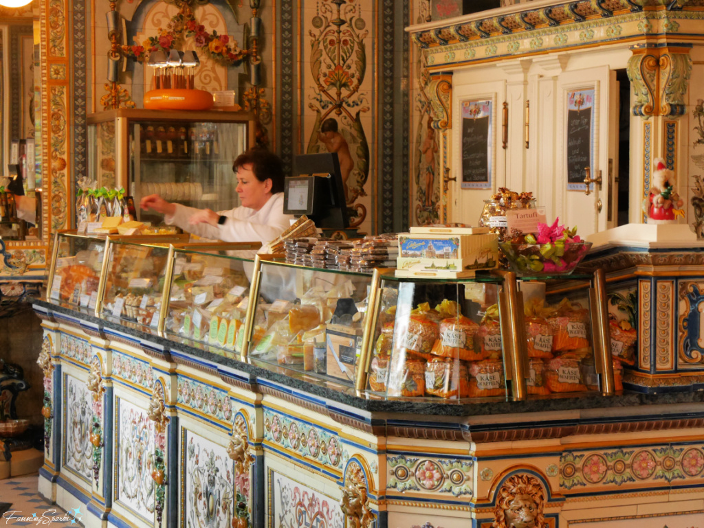 Front Counter in Dresdner Molkerei Gebrüder Pfund Dairy Shop in Dresden Germany   @FanningSparks