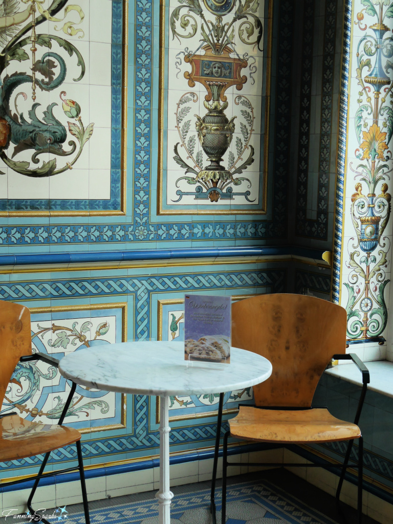 Seating Corner in Dresdner Molkerei Gebrüder Pfund Dairy Shop in Dresden Germany   @FanningSparks