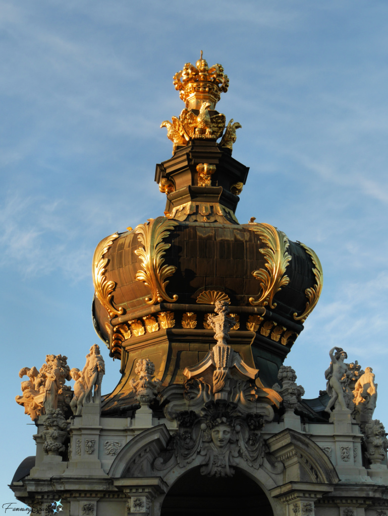 Zwinger Palace Glittering Golden Crown Gate in Dresden Germany   @FanningSparks