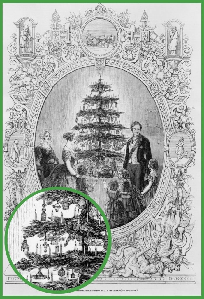 Christmas Tree at Windsor Castle from The Illustrated London News 1848   