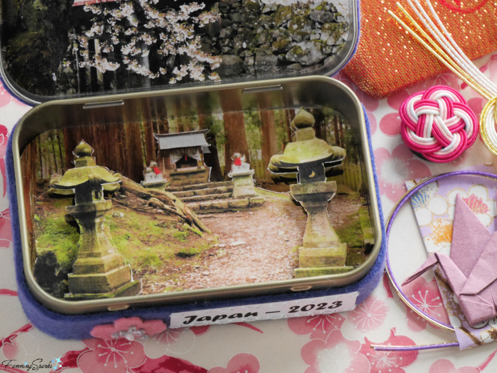 Diorama of Iwakiyama Shrine in My Japan Travel Memories Mini Tin   @FanningSparks