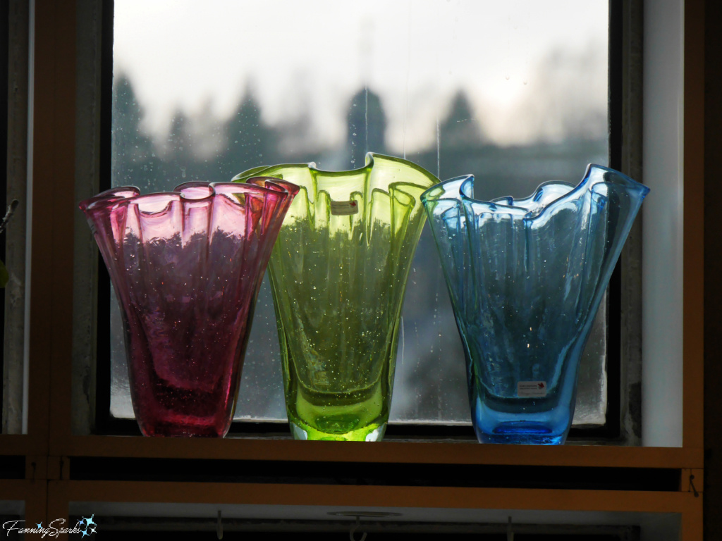 Three Modern Colored Glass Vases at Museum of Glass Art Lauscha   @FanningSparks