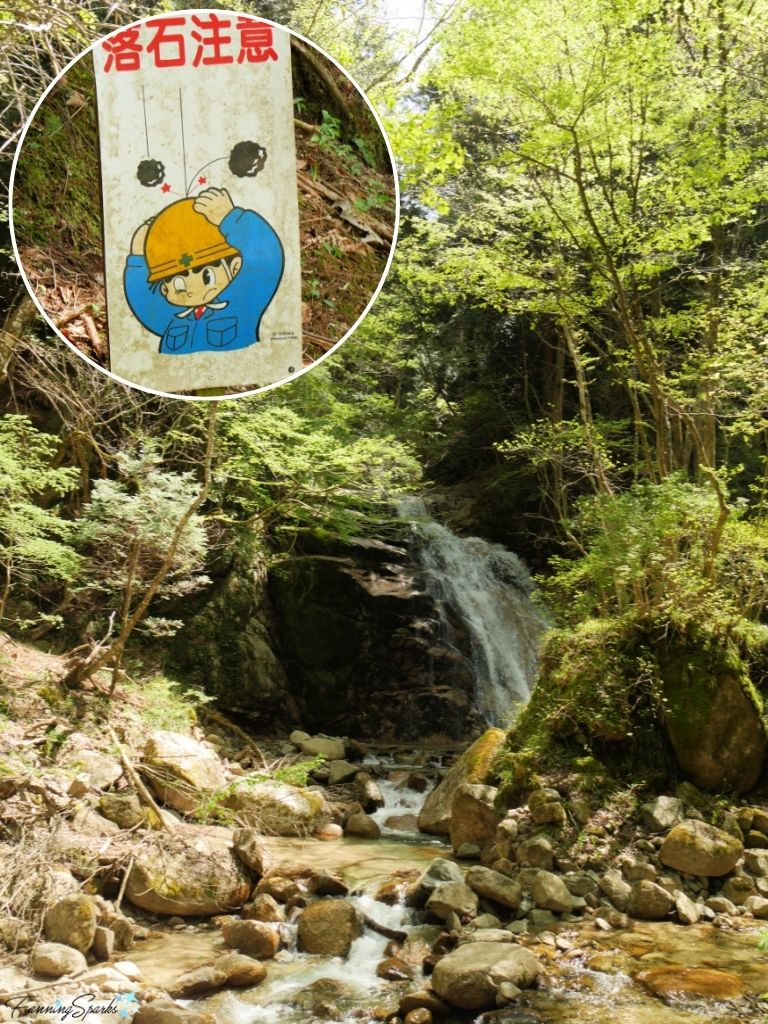 Falling Rocks Hazard Sign Along Nakasendo Trail Japan   @FanningSparks