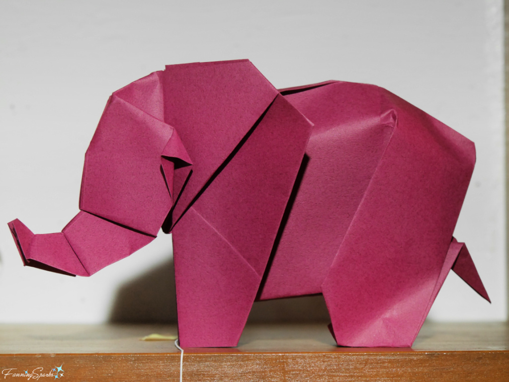 Origami Red Elephant at Taro’s Origami Studio in Tokyo Japan  @FanningSparks 