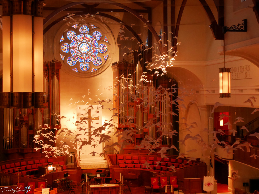 Sanctuary Doves Seen from Balcony at Peachtree Road United Methodist Church in Atlanta   @FanningSparks