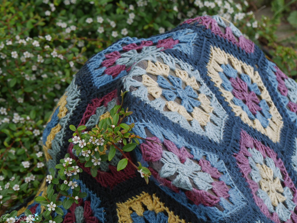 Granny Hexagon Crochet Yarn Bombed Rock   @FanningSparks    