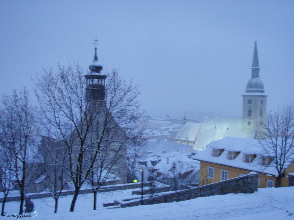 Snowy Old City Scene in Bratislava Slovakia   @FanningSparks