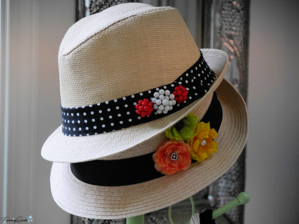 Brooches on Hat Bands   @FanningSparks