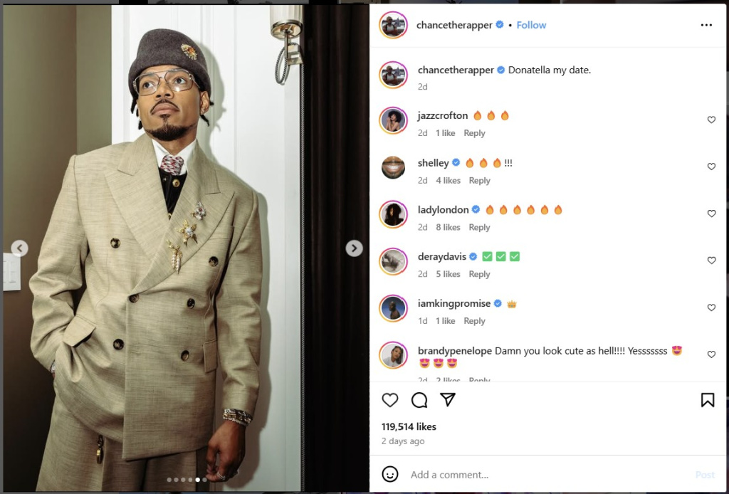 Chance the Rapper at Met Gala 2025 - from Instagram