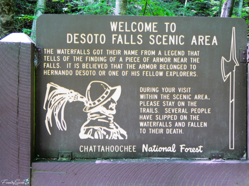 Informational Sign at DeSoto Falls Scenic Area in Georgia   @FanningSparks