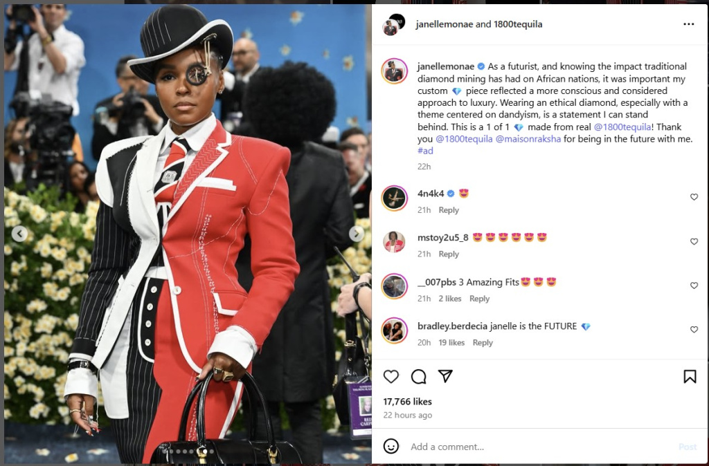 Janelle Monáe at Met Gala 2025 - from Instagram