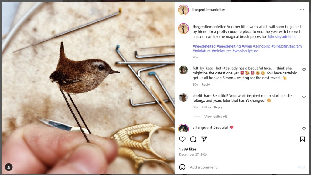 Little Wren by The Gentleman Felter - from Instagram