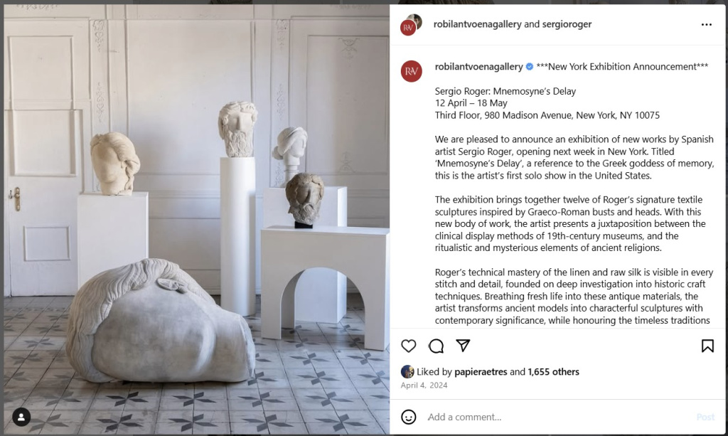 Mnemosyne’s Delay by Sergio Roger – from Instagram