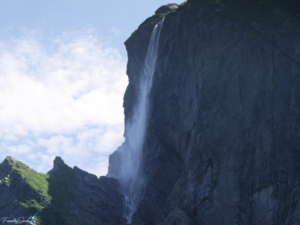 Water Plunges Over Top Edge of Pissing Mare Falls in Newfoundland Canada   @FanningSparks