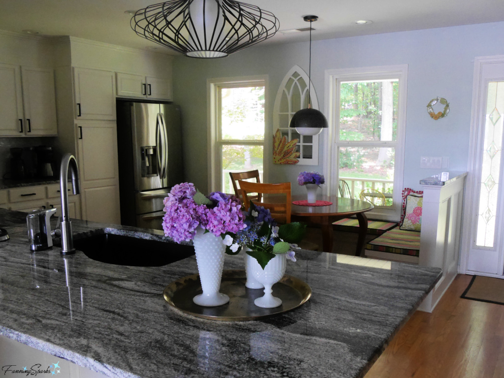 Bouquet of Hydrangeas on Our Breakfast Bar   @FanningSparks