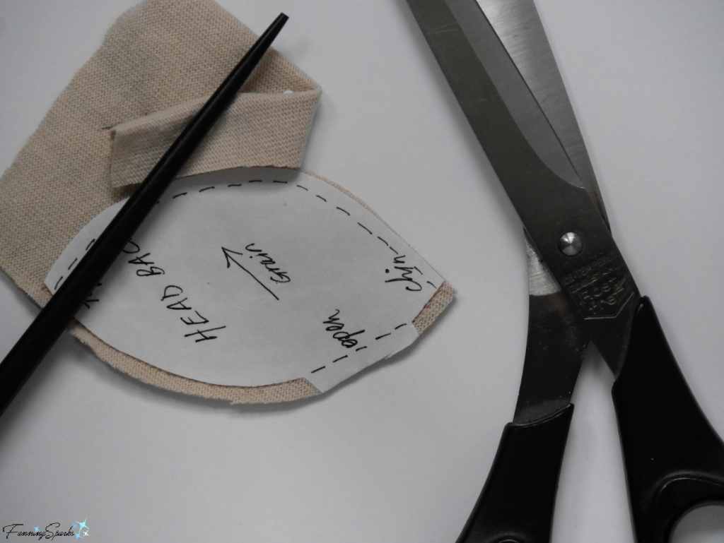 Cutting Parts for My Cloth Art Doll Head   @FanningSparks