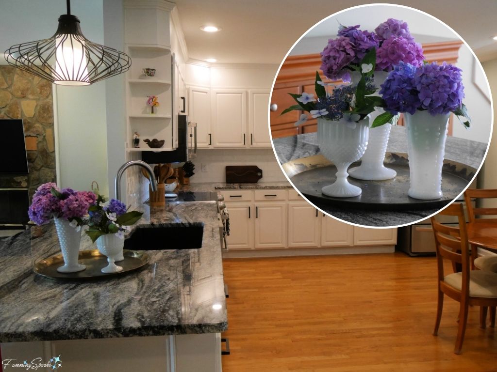 Grouping of Hydrangeas in Our Kitchen   @FanningSparks