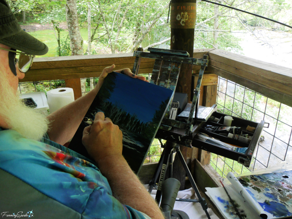 Mack Anderson Painting Soque River Waterfall    @FanningSparks