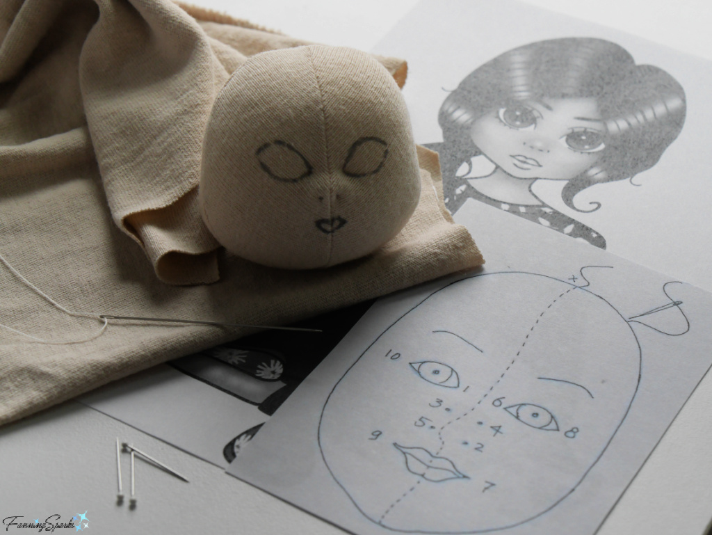 Needle Sculpting Face on My Cloth Art Doll    @FanningSparks