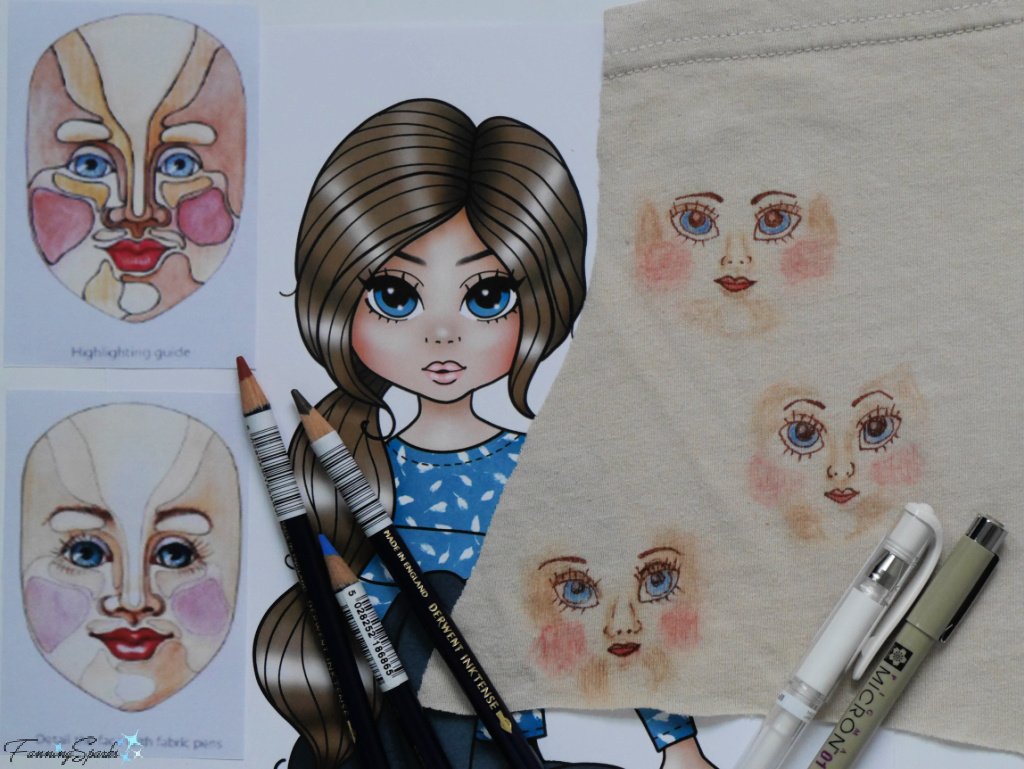 Practicing Faces for My Cloth Art Doll   @FanningSparks
